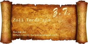 Zoll Terézia névjegykártya